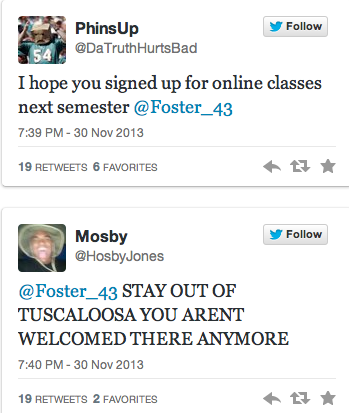 Twitter users expressed their anger over Alabama's loss, targeting kicker Cade Foster. 